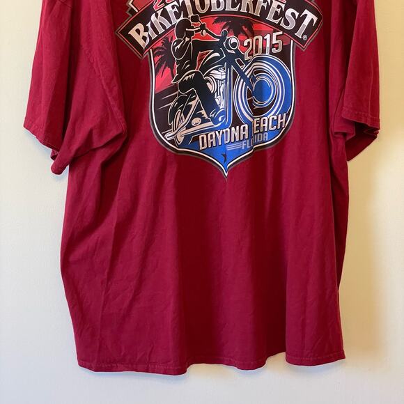 Biketoberfest 2XL red biker cotton short sleeve t-shirt punk motorcycle FL - Picture 7 of 7
